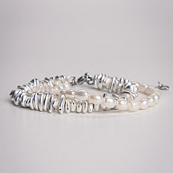 126 Жемчуг двойной браслет