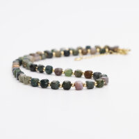 Бусы из индийской яшмы «Кубики» (Золото)