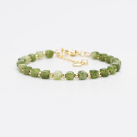 Браслет Нефрит «Кубики» (Золото)