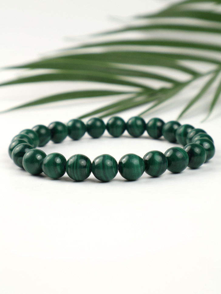 малахит 8мм/Браслет из натуральных камней Малахит