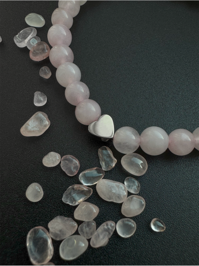 Браслет из розового кварца